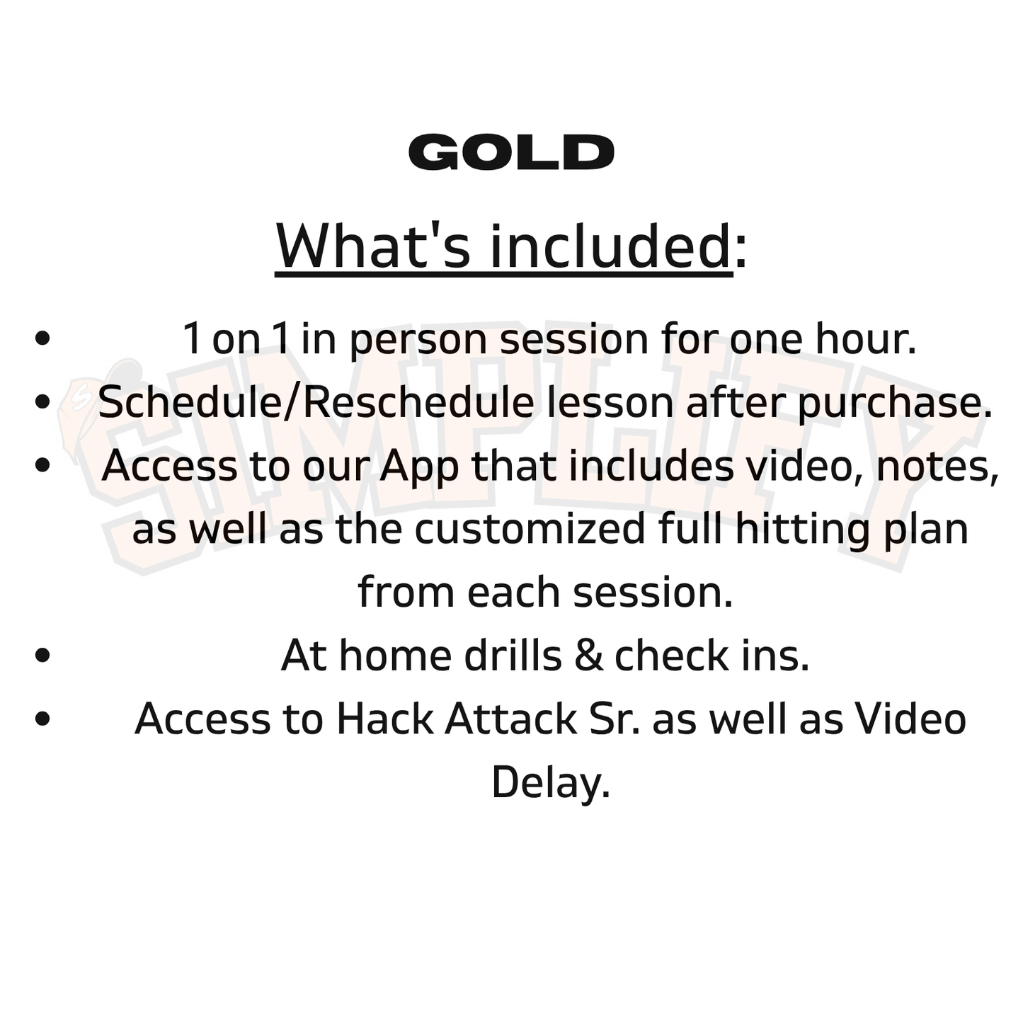 Gold - Hitting lesson (1 hr)